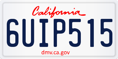 CA license plate 6UIP515