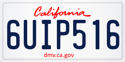 CA license plate 6UIP516
