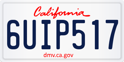 CA license plate 6UIP517