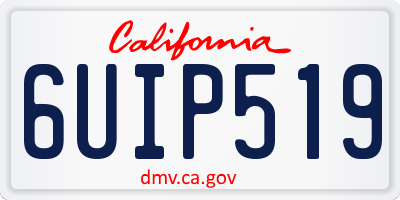 CA license plate 6UIP519
