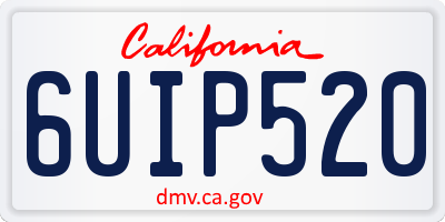 CA license plate 6UIP520