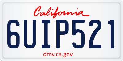 CA license plate 6UIP521