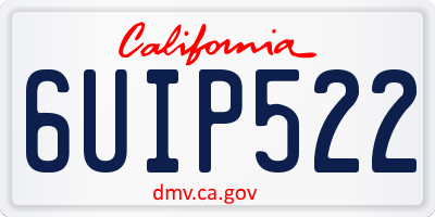 CA license plate 6UIP522