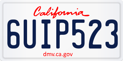 CA license plate 6UIP523