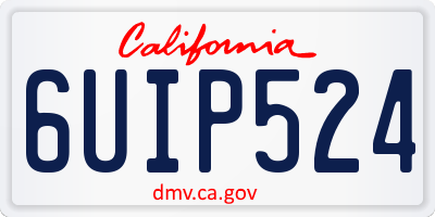 CA license plate 6UIP524