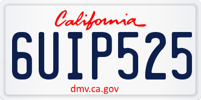 CA license plate 6UIP525