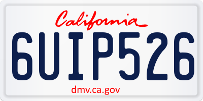 CA license plate 6UIP526