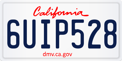 CA license plate 6UIP528