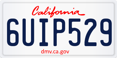 CA license plate 6UIP529