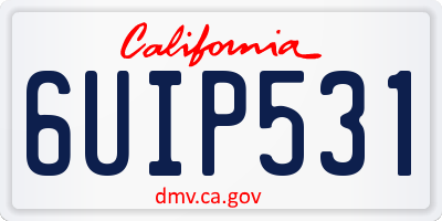 CA license plate 6UIP531