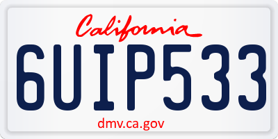 CA license plate 6UIP533