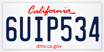 CA license plate 6UIP534