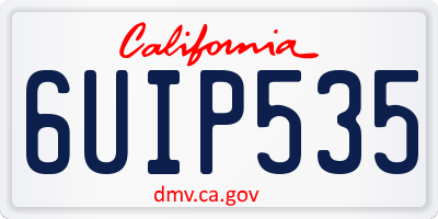 CA license plate 6UIP535