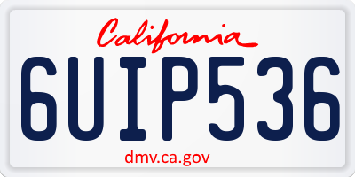 CA license plate 6UIP536