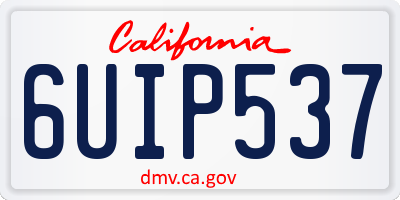 CA license plate 6UIP537
