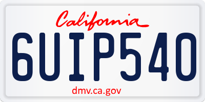 CA license plate 6UIP540