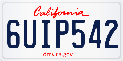 CA license plate 6UIP542