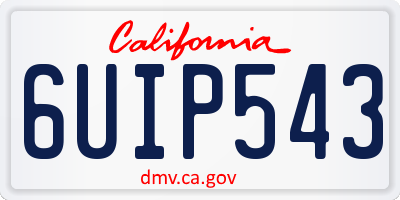 CA license plate 6UIP543