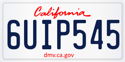 CA license plate 6UIP545