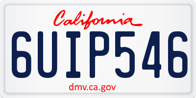 CA license plate 6UIP546