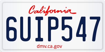 CA license plate 6UIP547