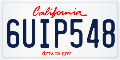 CA license plate 6UIP548