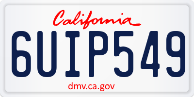 CA license plate 6UIP549