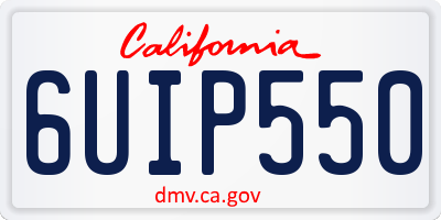CA license plate 6UIP550