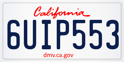 CA license plate 6UIP553