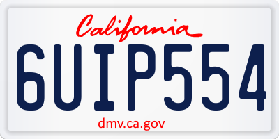 CA license plate 6UIP554