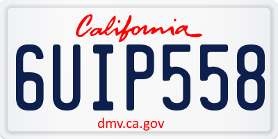 CA license plate 6UIP558