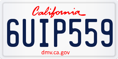 CA license plate 6UIP559