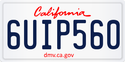 CA license plate 6UIP560