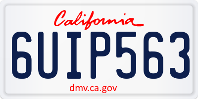 CA license plate 6UIP563