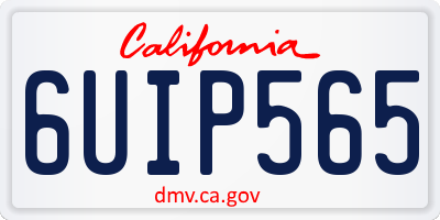 CA license plate 6UIP565