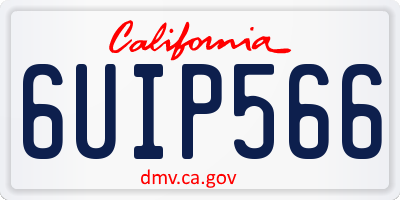 CA license plate 6UIP566