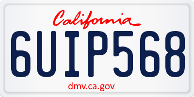 CA license plate 6UIP568