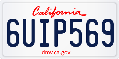 CA license plate 6UIP569