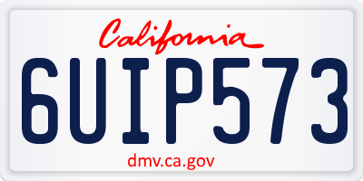 CA license plate 6UIP573