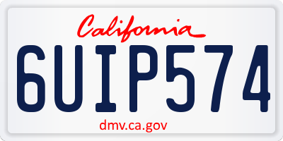 CA license plate 6UIP574
