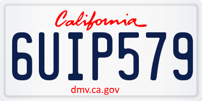 CA license plate 6UIP579