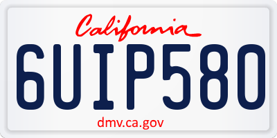 CA license plate 6UIP580