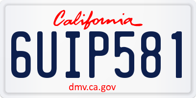 CA license plate 6UIP581