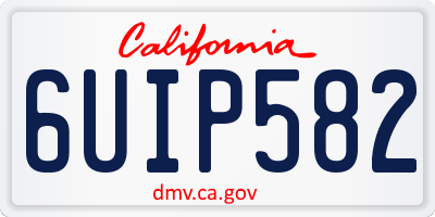 CA license plate 6UIP582