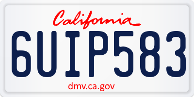 CA license plate 6UIP583