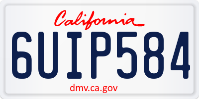 CA license plate 6UIP584