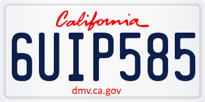 CA license plate 6UIP585