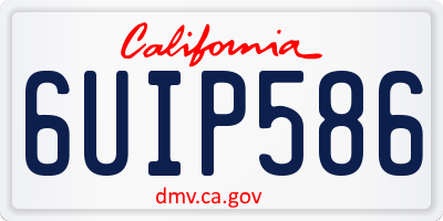 CA license plate 6UIP586
