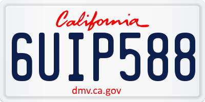 CA license plate 6UIP588