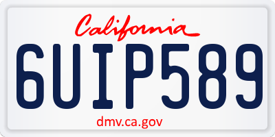 CA license plate 6UIP589